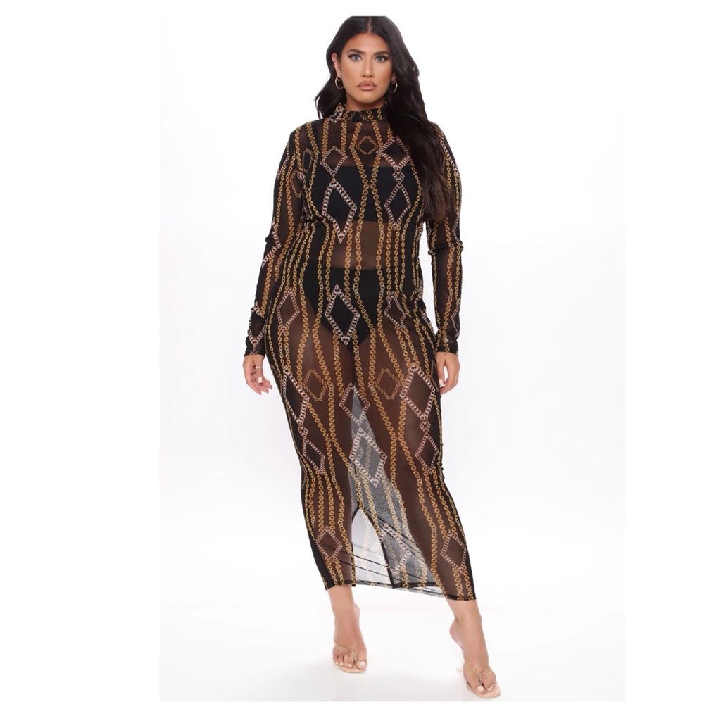 Covered In Chains Mesh Maxi Dress